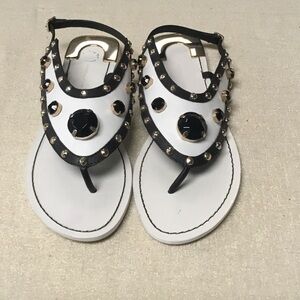 Diane Von Furstenberg Black and White Sandals